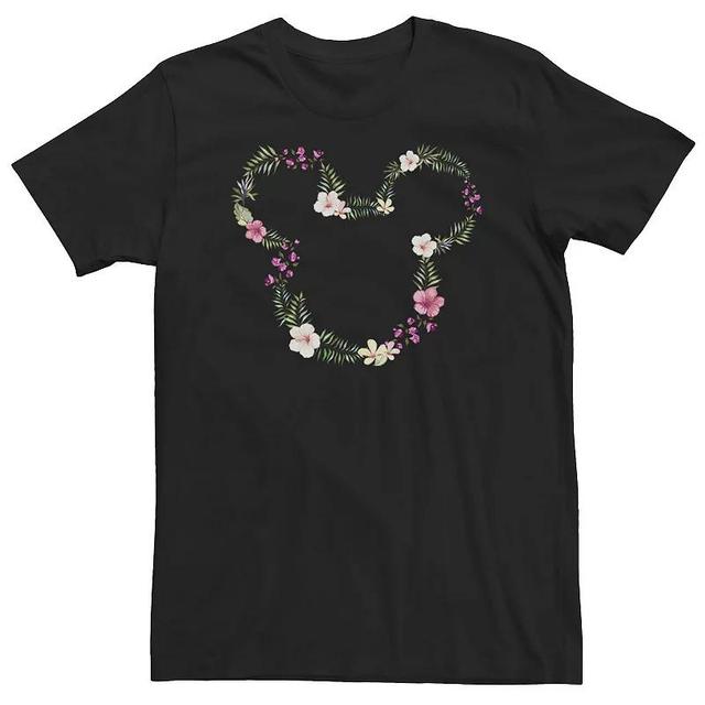 Big & Tall Disney Mickey Mouse And Friends Mickey Floral Outline Tee, Mens Product Image