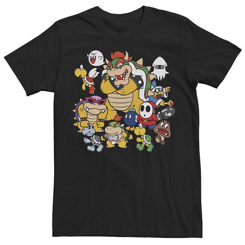 Mens Nintendo Super Mario Bowser Enemy Group Tee Black Product Image