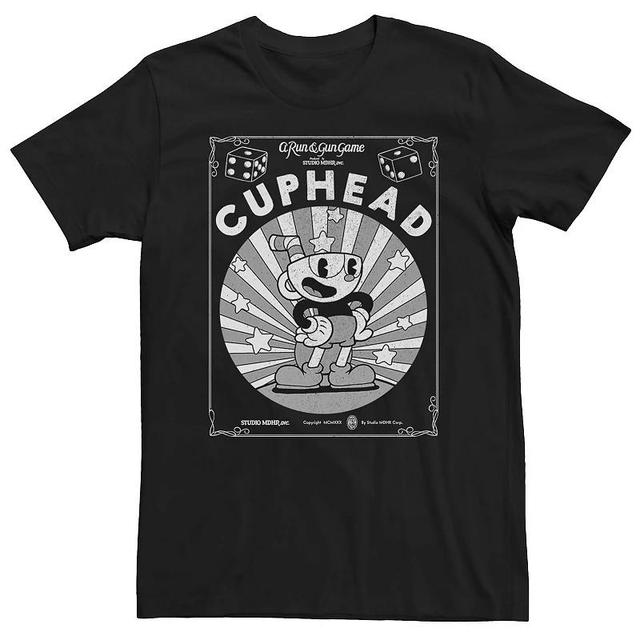 Big & Tall Cuphead Distressed And White Poster Tee, Mens Product Image