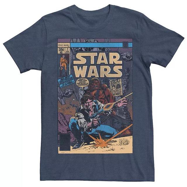 Mens Star Wars Han Solo Retro Vintage Comic Cover Tee Blue Product Image