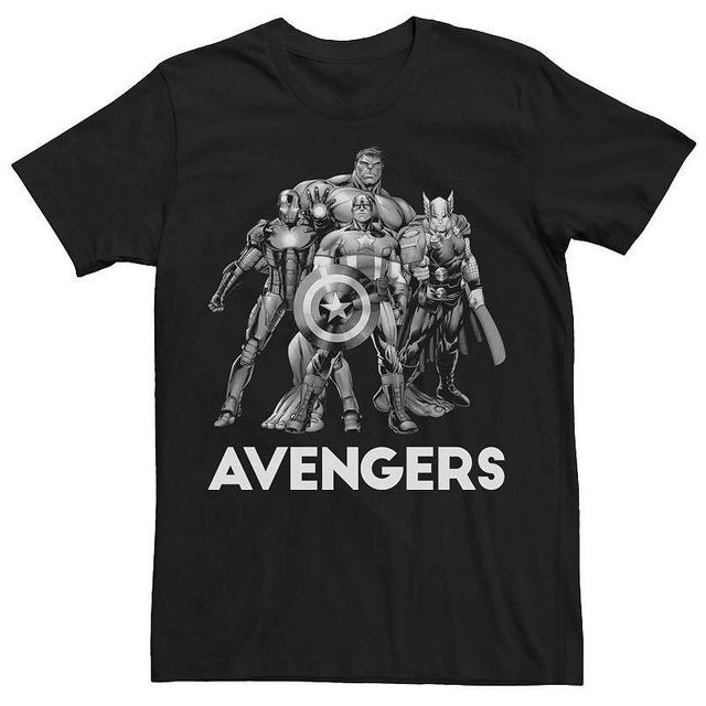 Mens Marvel Avengers Black & White Group Shot Tee Product Image