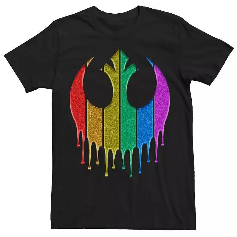 Adult Star Wars Pride Rebel Rainbow Glitter Logo Tee, Mens Product Image