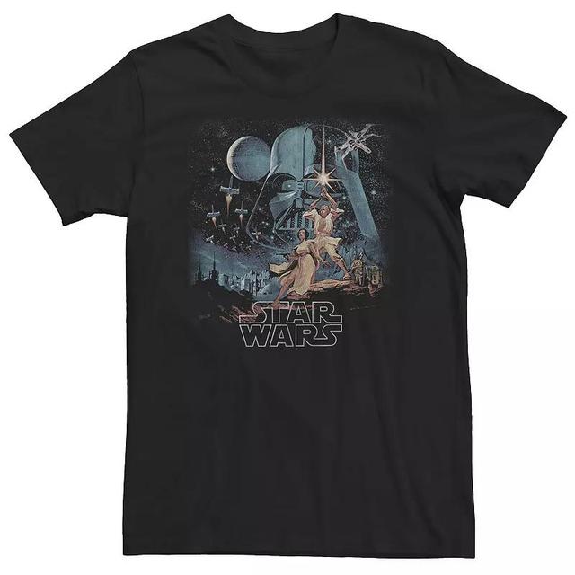 Big & Tall Star Wars A New Hope Faded Vintage Poster Tee, Mens Product Image