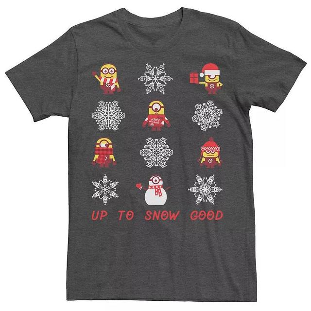 Mens Despicable Me Minions Snowflake Christmas Tee Grey Heather Product Image