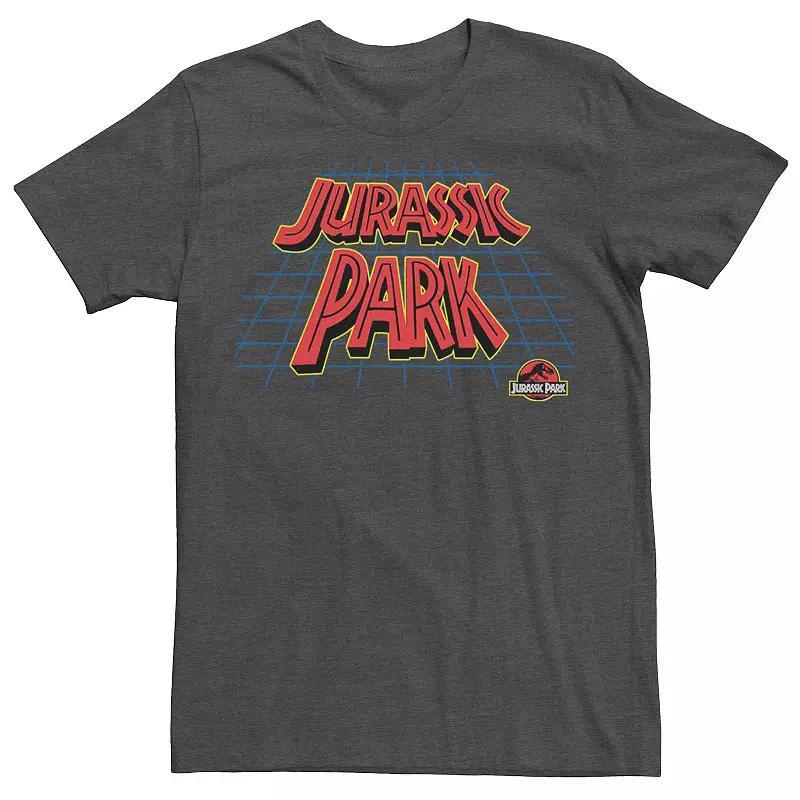 Mens Jurassic Park Tilted Grid Logo Tee Dark Grey Product Image