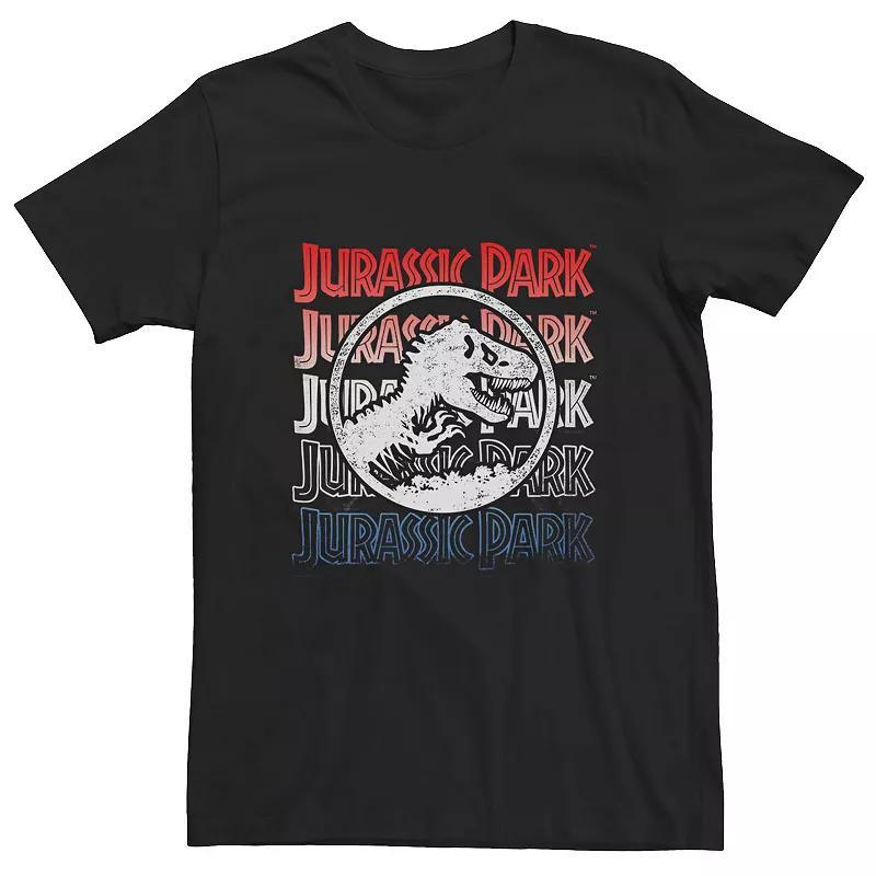 Big & Tall Jurassic Park Red White & Blue Graphic Tee, Mens Product Image