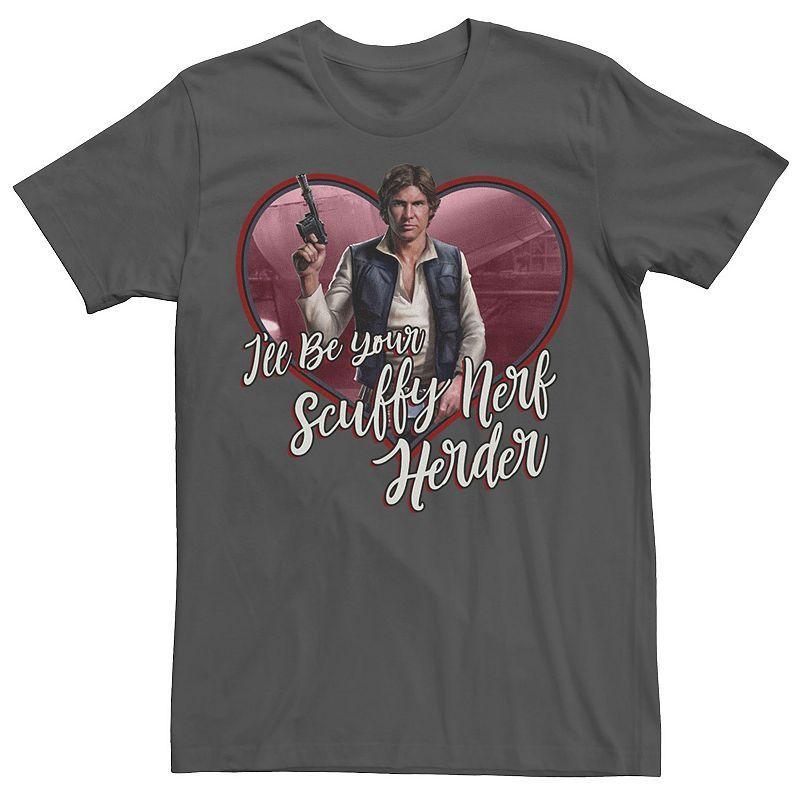 Mens Star Wars Han Solo Nerf Herder Valentines Day Tee Grey Product Image