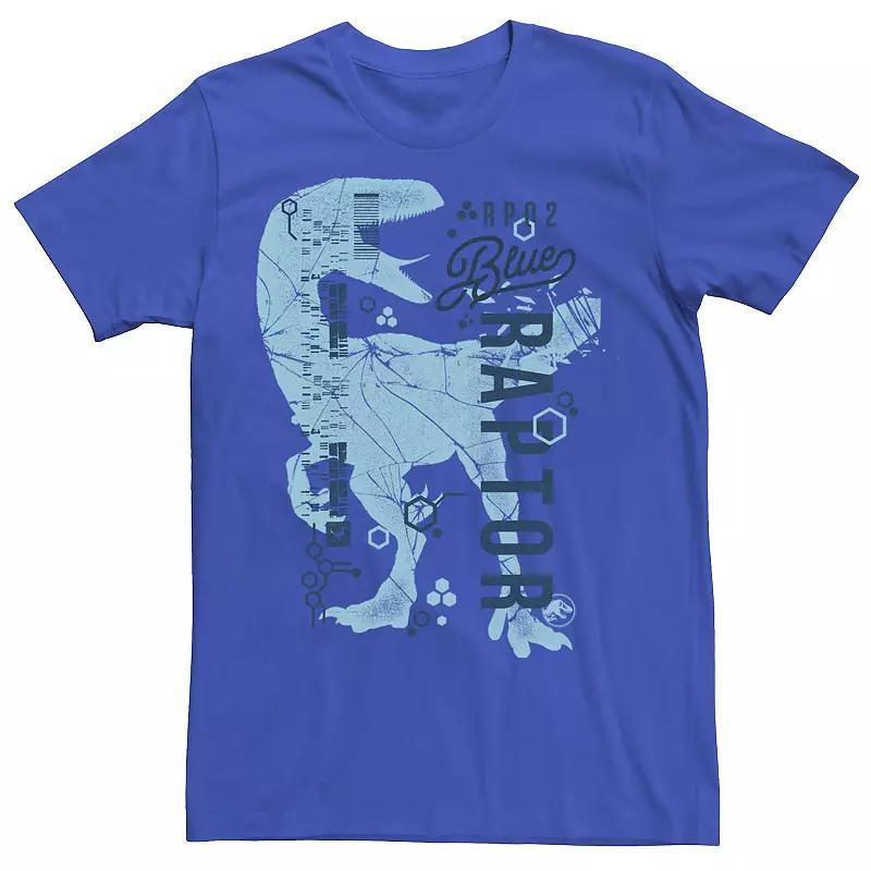 Mens Jurassic World Two Blue Raptor DNA Code Silhouette Tee Product Image