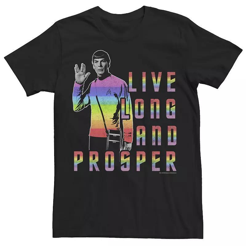 Mens Stark Trek Spock Live Long And Prosper Gradient Portrait Tee Black Product Image