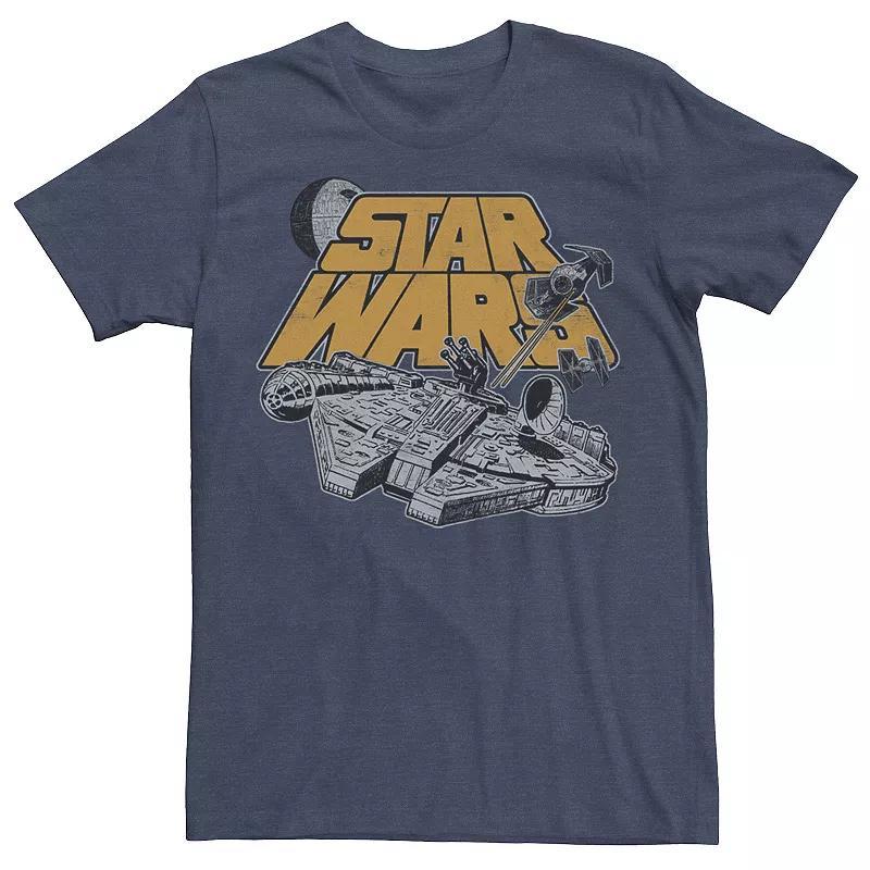 Mens Star Wars Millennium Falcon Star Ship Graphic Tee Blue Product Image