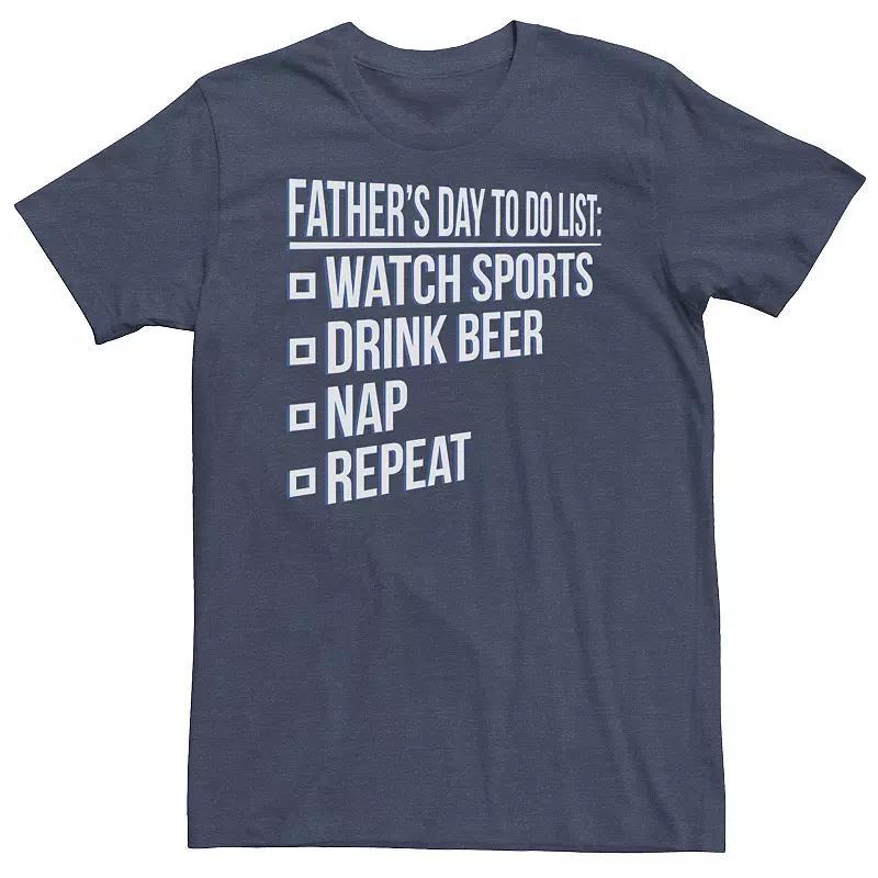 Big & Tall Fathers Day Fathers Day To Do List Tee, Mens Navy Grey Product Image