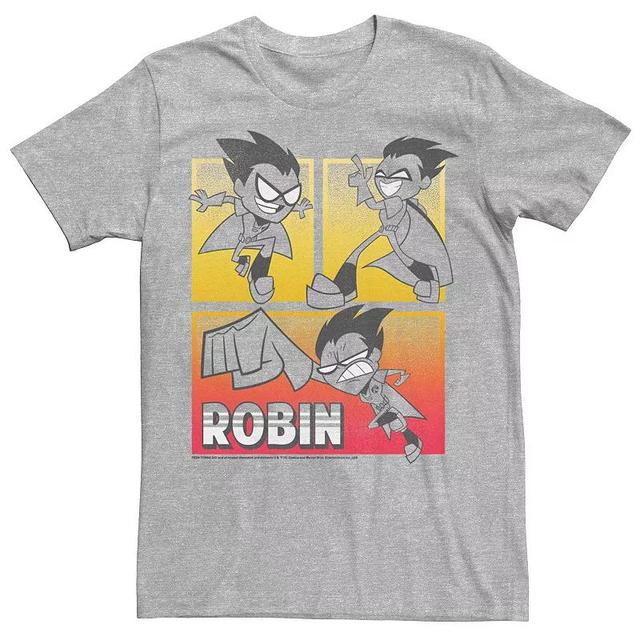 Mens DC Comics Teen Titans Go! Robin Action Panels Tee Athletic Grey Product Image