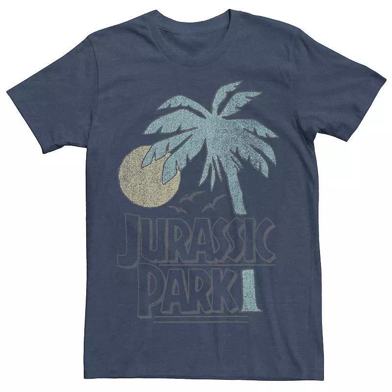 Mens Jurassic Park Palm Tree Sunset Logo Tee Blue Product Image