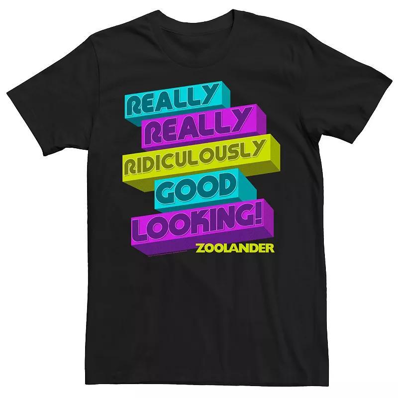 Mens Zoolander Really Really Ridiculously Good Looking Neon Tee Black Product Image