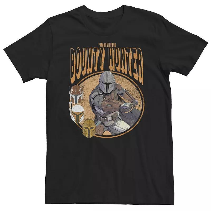 Big & Tall Star Wars The Mandalorian Bounty Hunter Retro Comic Portrait Tee, Mens Product Image