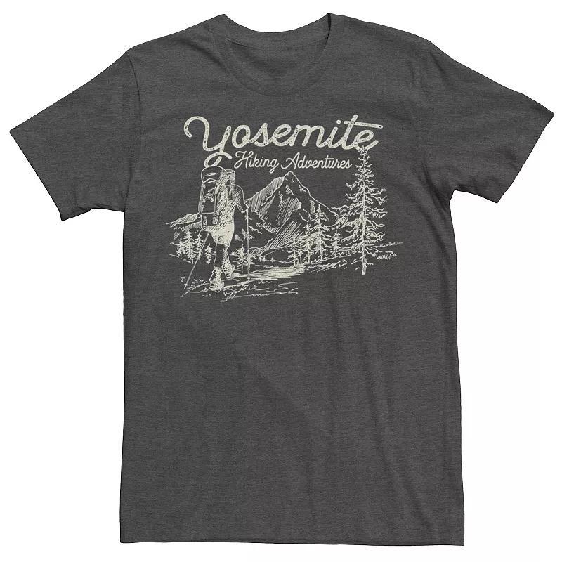 Mens Yosemite Hiking Adventure Graphic Tee Grey Heather Product Image