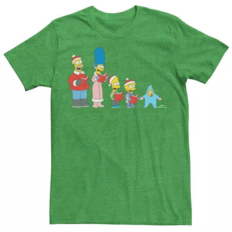 Mens The Simpsons Family Christmas Carolers Graphic Tee Product Image