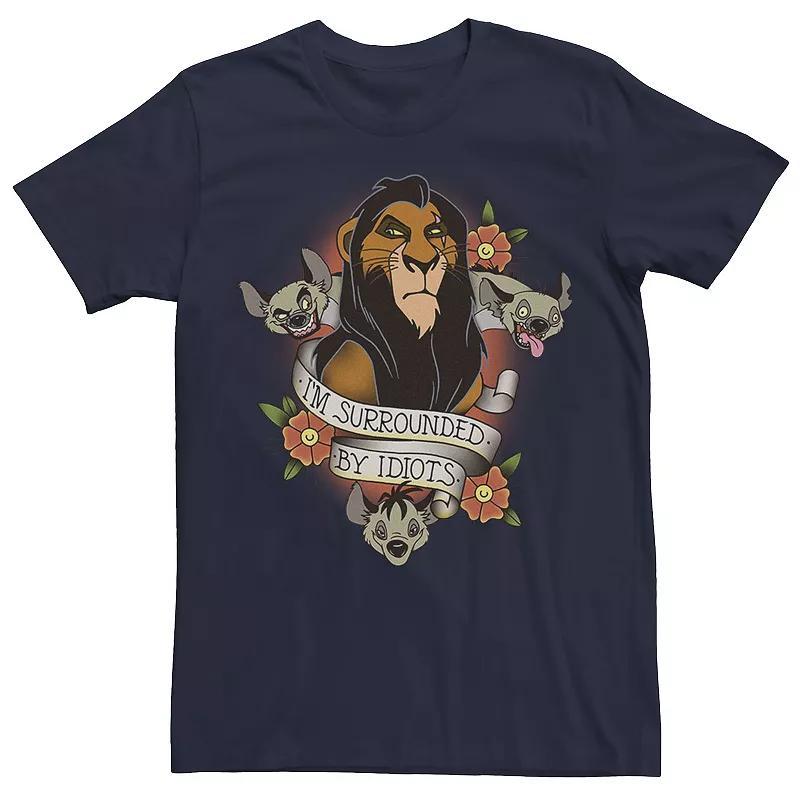 Mens Disney The Lion King Scar With Hyenas Surrounded By Idiots Tee Athletic Grey Product Image