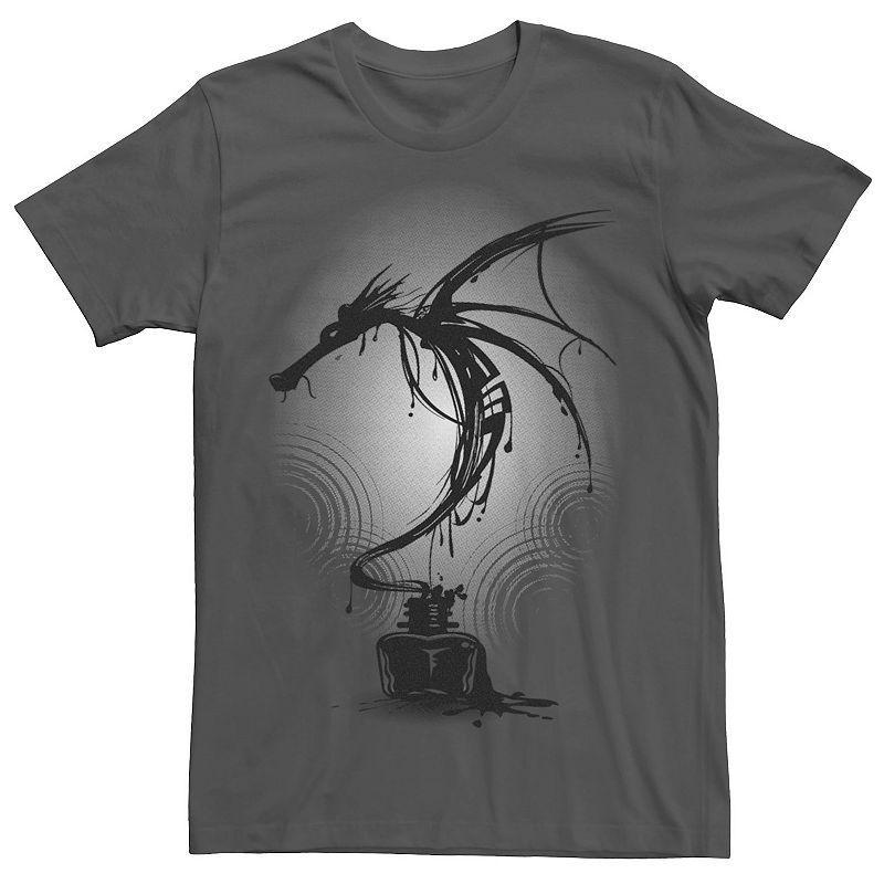 Mens Dragon Ink Graphic Tee Grey Product Image