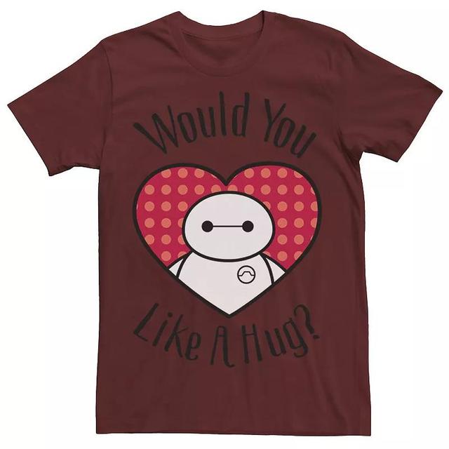 Mens Disney Big Hero 6 Baymax Like A Hug Valentines Day Tee Product Image