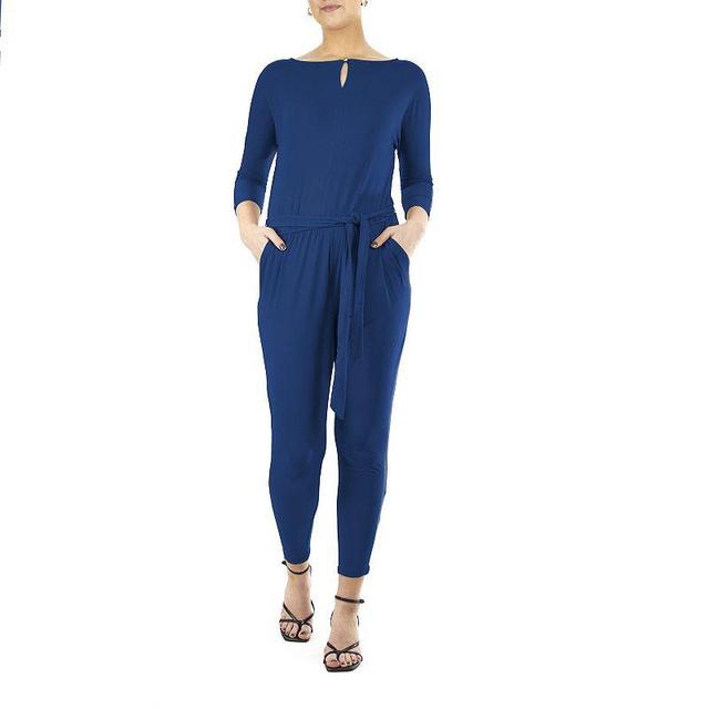 Womens Nina Leonard Solid Ankle Jumpsuit Product Image