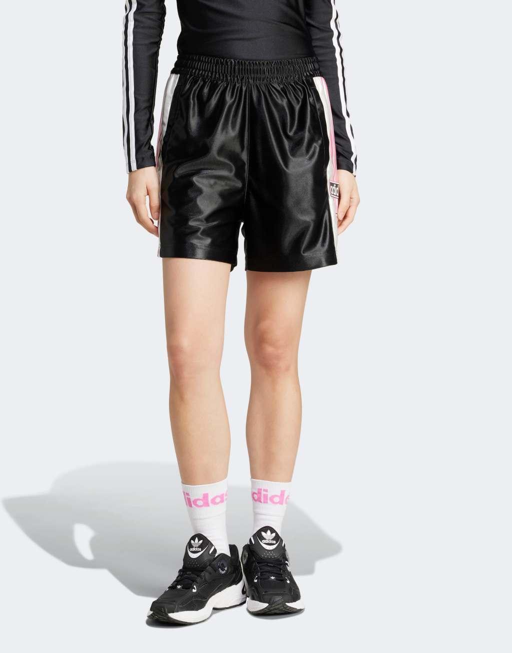 adidas Originals adibreak shorts in black and pink detail Product Image