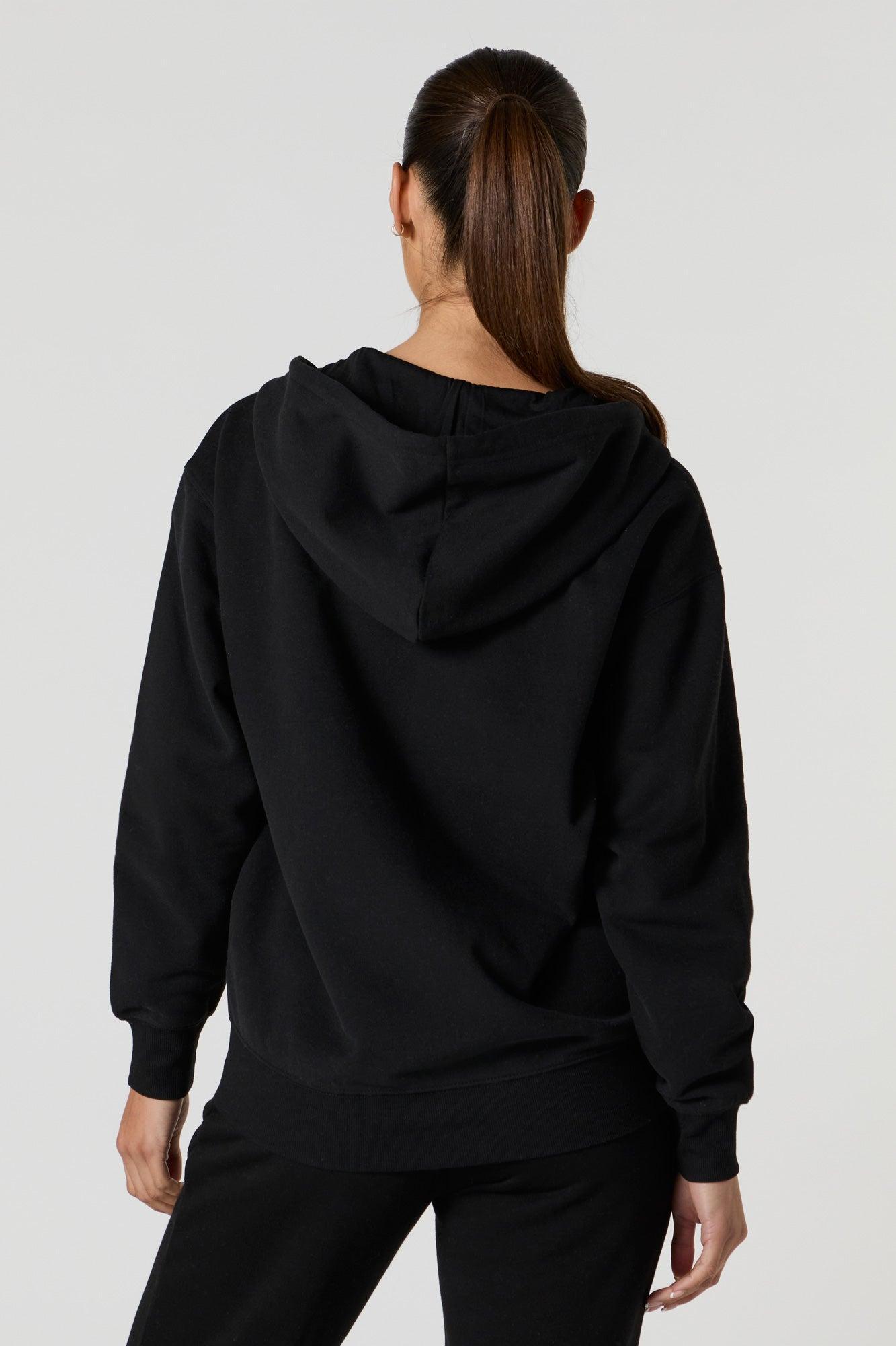 Soft Fleece Oversized Zip-Up Hoodie Female Product Image