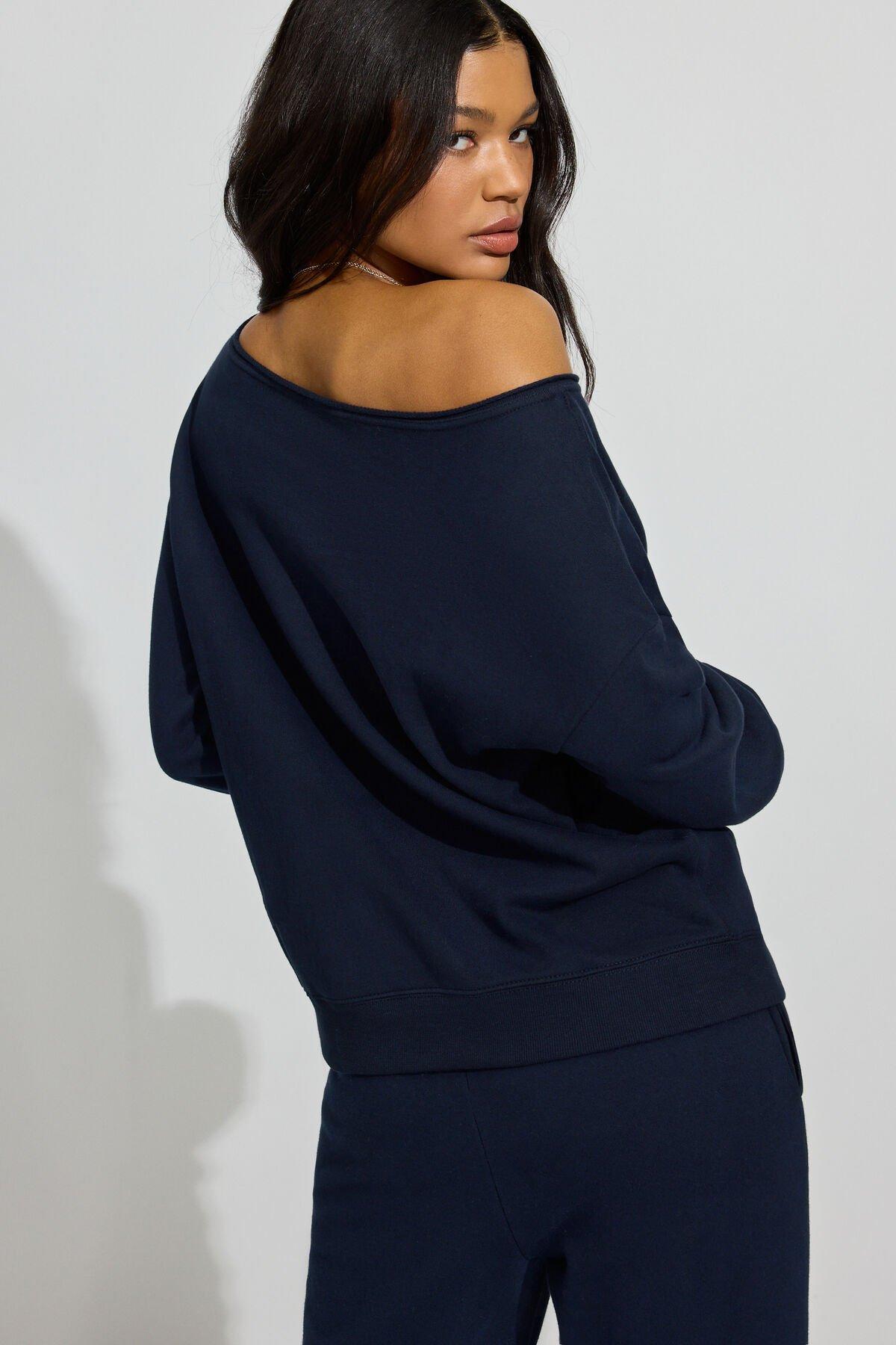 SoftTerry Off Shoulder Sweatshirt Product Image