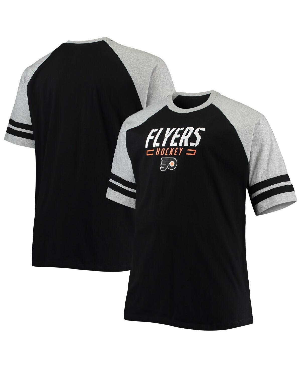 Mens Black Philadelphia Flyers Big & Tall Raglan T-Shirt Product Image