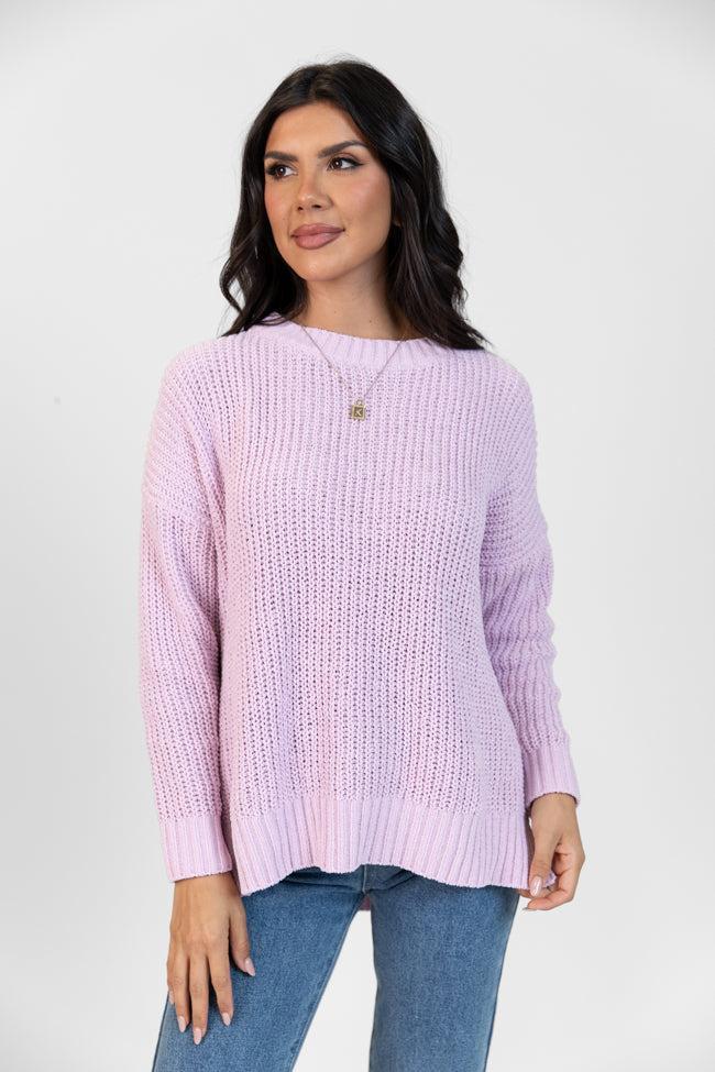 Everyday Feelings Lilac Chenille Waffle Knit Sweater Product Image