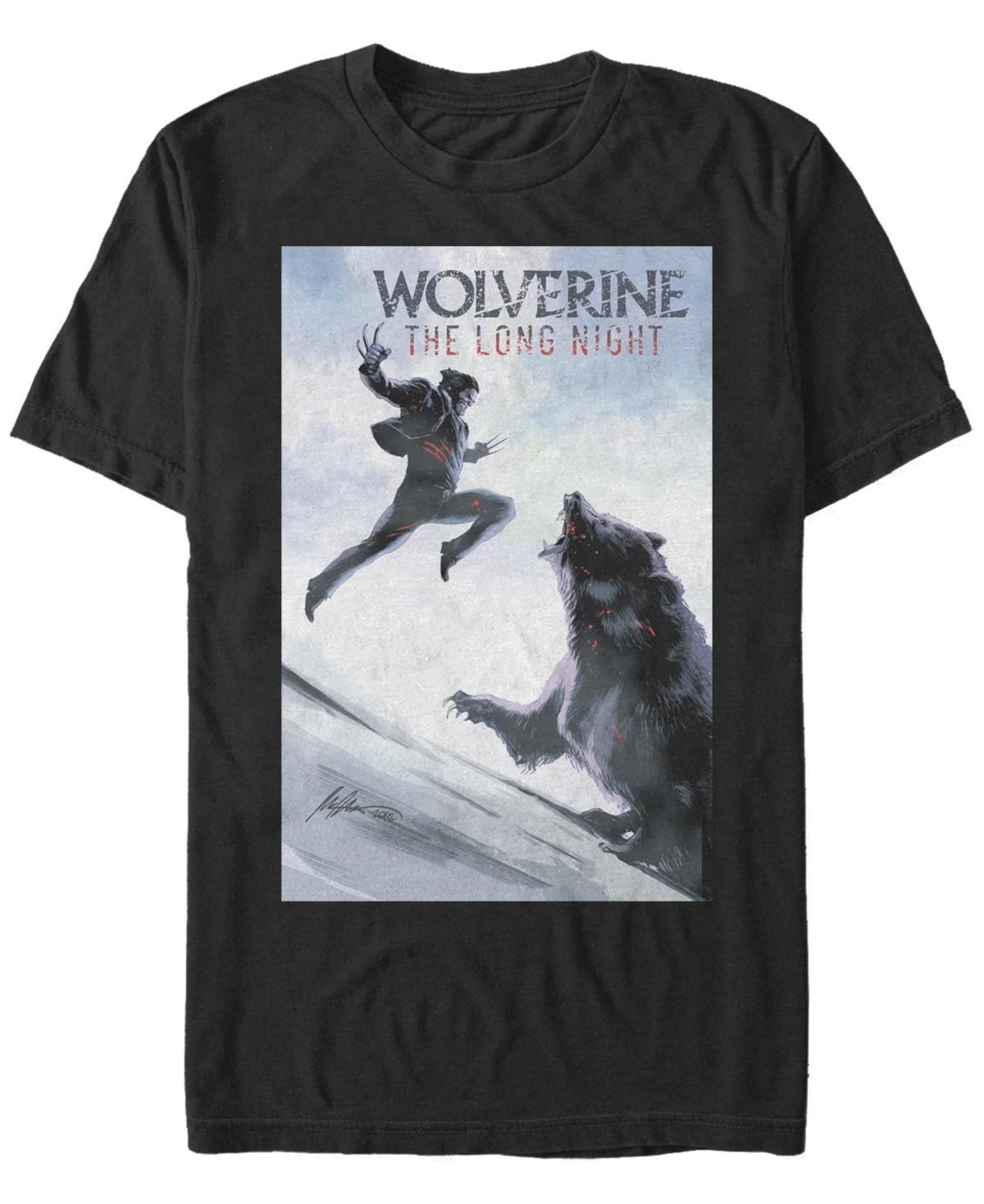 Mens Marvel Wolverine The Long Night Bear Fight Poster Tee Product Image