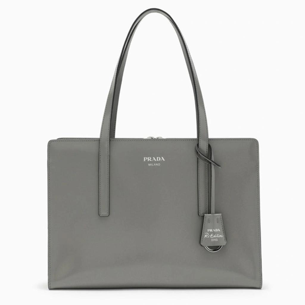 PRADA Re Edition 1995 Leather Tote Bag In Gray Product Image