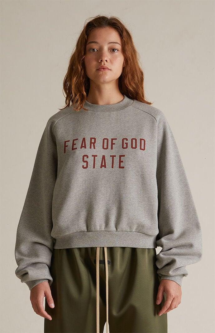 Fear of God Essentials Women's Fleece Cropped Crew Neck Sweatshirt - Product Image