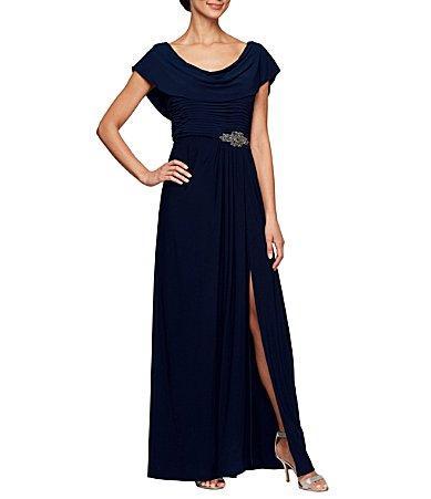 Alex Evenings Cowl Neck Beaded Waist Gown Product Image