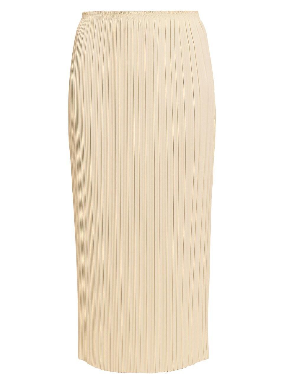 Womens Pleated Straight Midi-Skirt product image