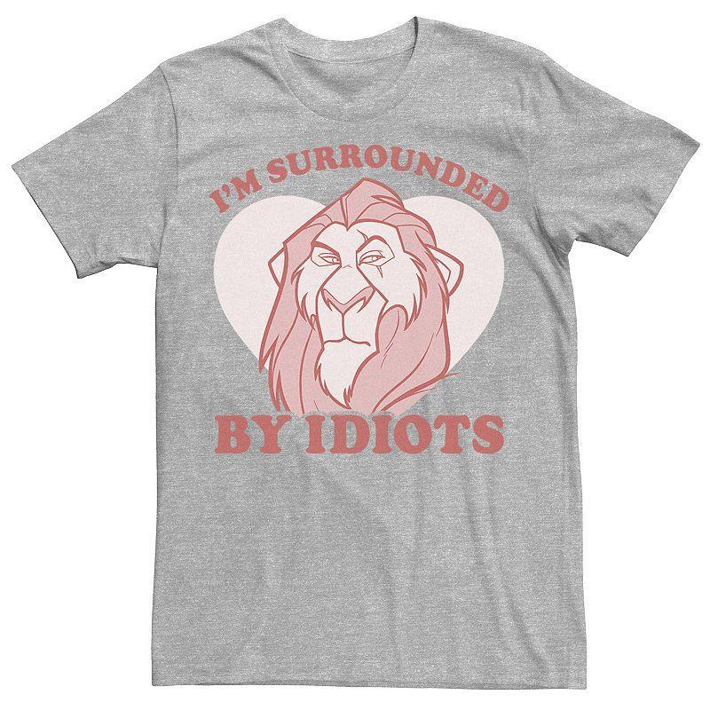 Mens Disneys The Lion King Disney Villains Valentines Day Scar Surrounded By Idiots Tee Athletic Grey Product Image