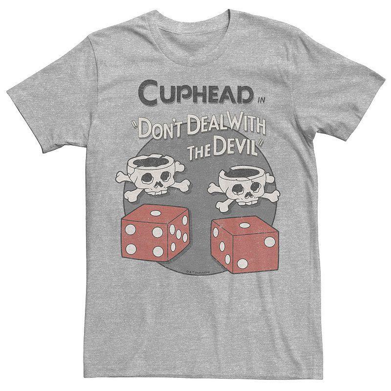 Mens Cuphead Bones And Devil Dice Graphic Tee Athletic Grey Product Image