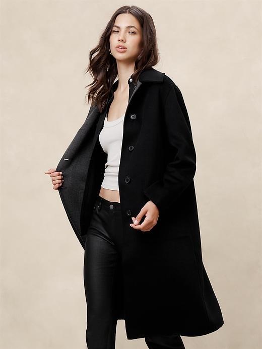 Reversible Double Face Wool-Blend Coat Product Image