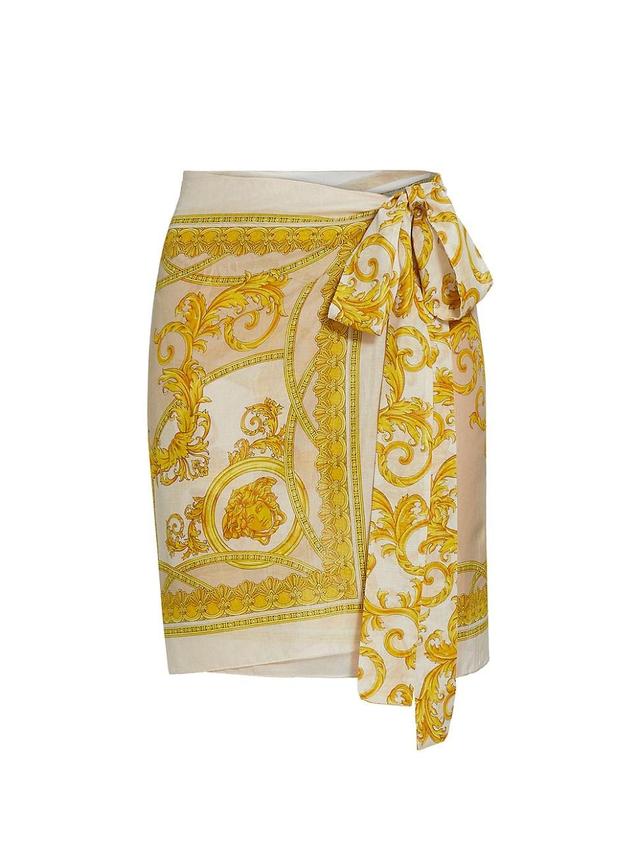 Womens Cotton & Silk Baroque Pareo Miniskirt Product Image