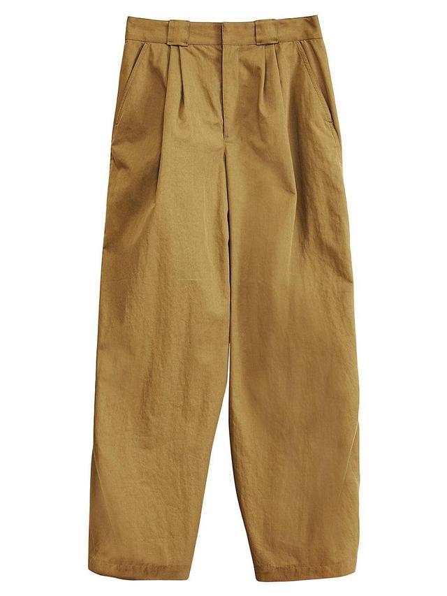 Womens High-Rise Pleated Wide Leg Pants Product Image