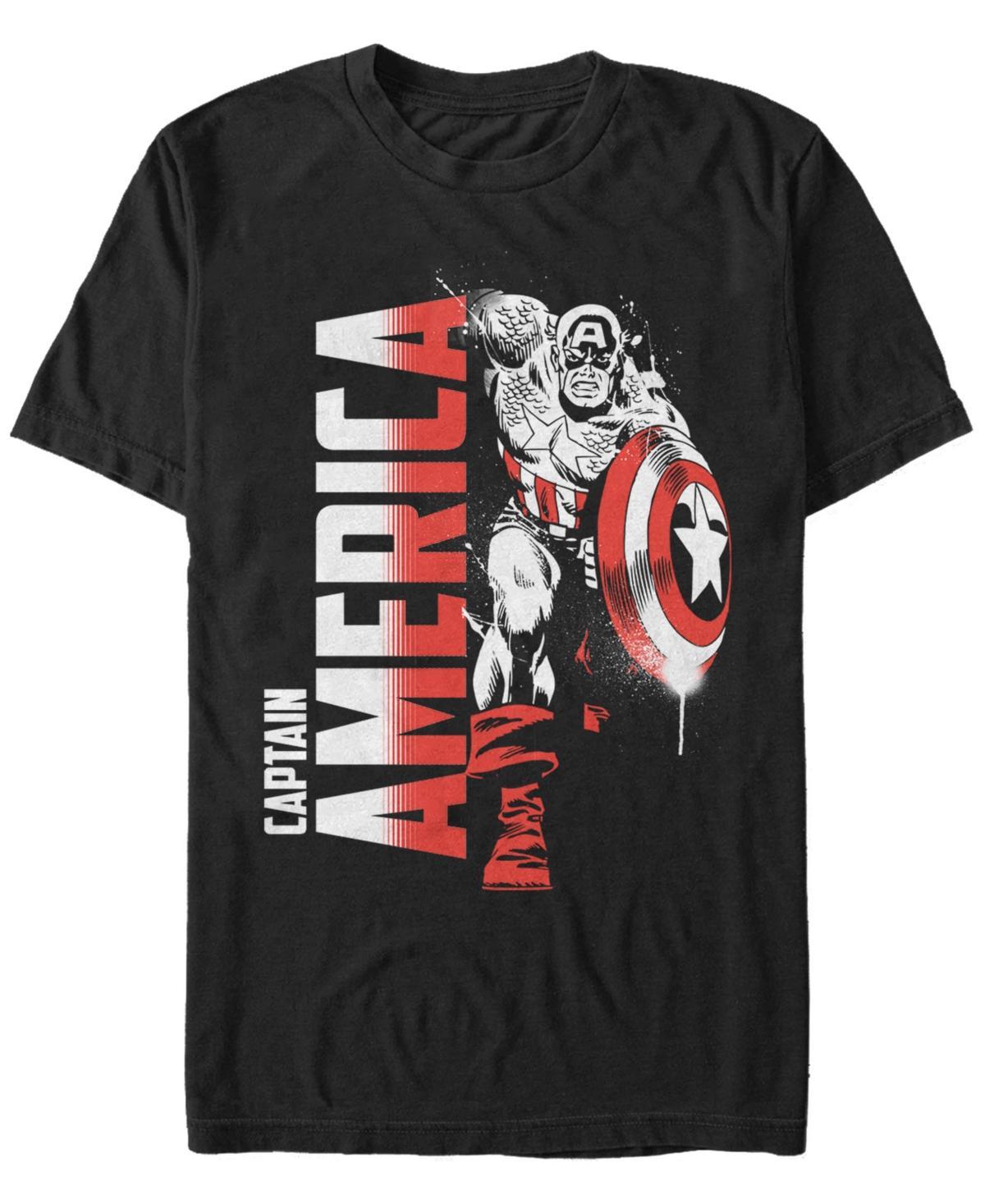 Marvel Mens Comic Collection Retro Captain America Fierce Pose Short Sleeve T-Shirt Product Image