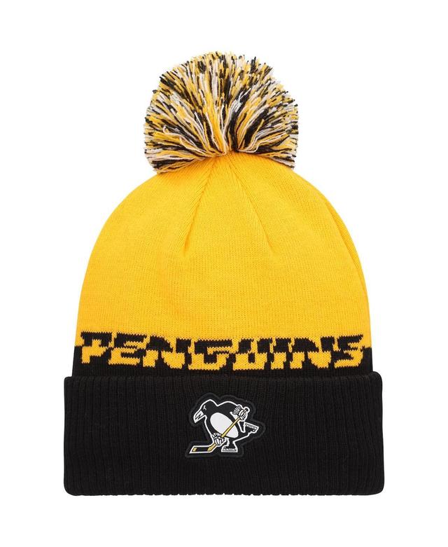 Mens adidas /Black Pittsburgh Penguins COLD.RDY Cuffed Knit Hat with Pom Product Image