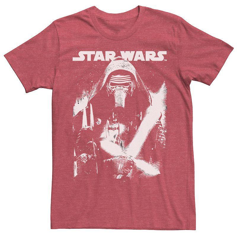 Mens Star Wars Kylo Ren Faded Portrait Tee Red Grey Product Image