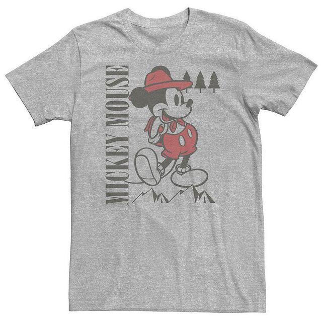 Big & Tall Disneys Mickey Classic Mouse Hiking Woods Tee, Mens Athletic Grey Product Image