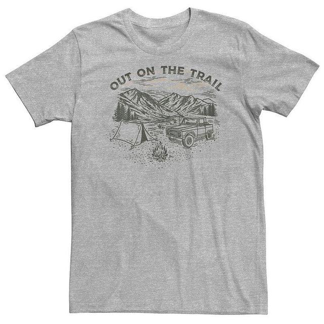 Big & Tall Out On The Trail Mountain Range Portrait Tee, Mens Athletic Grey Product Image