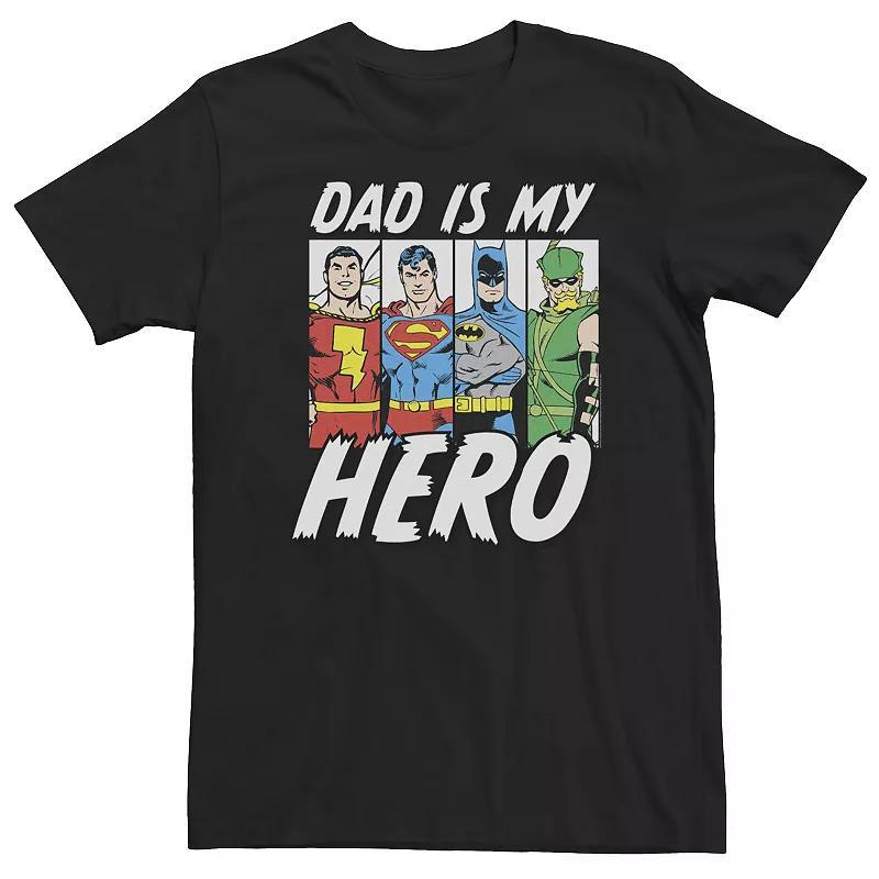 Big & Tall DC Comics Fathers Day Justice League Dad Is My Hero Tee, Mens Product Image