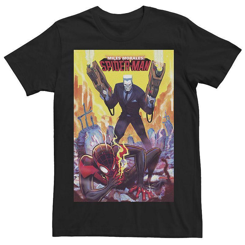 Mens Marvel Spider-Man Miles Morales & Tombstone Comic Book Cover Tee Product Image