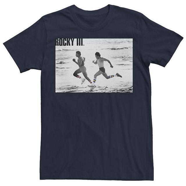 Mens Rocky 3 Apollo Creed Racing Rocky On the Beach Poster Tee Blue Product Image