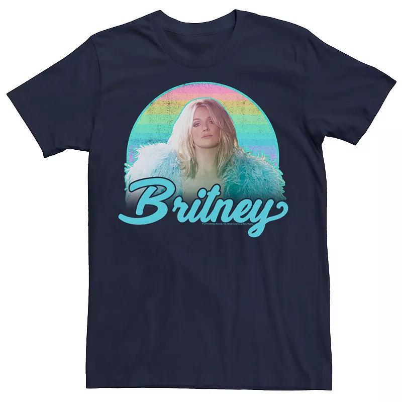 Mens Britney Spears Pastel Rainbow Portrait Tee Grey Product Image