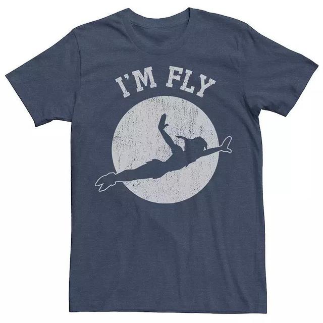 Disneys Peter Pan Silhouette Im Fly Mens Tee Navy Grey Product Image